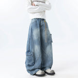 Broad-Legged Jeans Men's Spring And Autumn Tide Brand Loose Water Wash Bag Cutter
