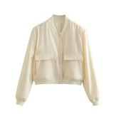 Color 2025 Spring And Autumn New Stand-Up Big Pocket Women's Jacket Women's