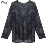 Women Tie Dye Long Sleeve Ladies Spring Loose High Street Stylish Thin Leisure Minimalist Harajuku Ins Comfortable