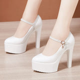 Model Catwalk High Heels Women's Waterproof Table Tip Large Size 40-43 Fine Heels Professional Single Shoes Work
