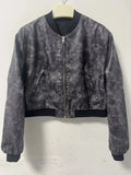 Temperament Leisure Spring New Style Retro Standing Collar Locomotive PU Imitation Leather Pilot Jacket