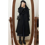 Woolen Coat Is Popular For Women In The Spring And Summer Of 2023, The New Korean Version Of Black Medium-Length Tweed Coat Is Popular To