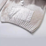 New Metal Color Hooded Hooded Knitted Sweater
