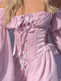 Long Sleeve Corset Mini Dress- Outfit