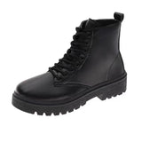 2025 New Black Handsome Martin Boots Women's Thick-Bottomed Short