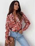 Zingj Wise Hot Style Autumn New Fashion Long Sleeve V Collar Women Shirt Shirt Women's