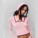 T-Shirt Women's Knitted Sexy Hot Babes Bare Back Long Sleeve Cover Umbilly Short Bow Topess