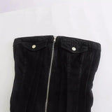 And Winter New Corset Zipper Denim Blouse