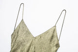 New Autumn Metal Foil Lace-Up Sexy Halter Dress