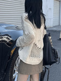 Distressed Crochet Knit Sweater- Outfit