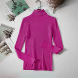 2021 Autumn Winter Sweater Knitted Women Khaki Long Sleeve Slim Casual Turtleneck Pullover Ladies White