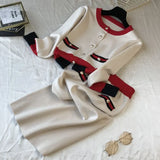 Autumn Women Knit Cardigans Sweater And Skirts Sets Single Breasted Knitted Coats Bodycon Skirt Two Pieces Suits