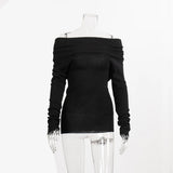 Zingj Knitwear Spring 2024 Women's Slim Solid Color Set Collar Long-Sleeved