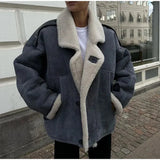 Denim Sherpa Turn Down Jacket- Outfit