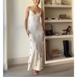 Women's New Sleeveless Dress Three-Dimensional Heavy Industry Knitted Back