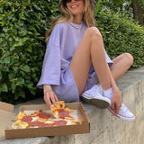 Rose Red Summer Soft Sets Women 2022 100% Cotton Suits Loose Casual 2-Pieces Short T and Shorts Pants Solid