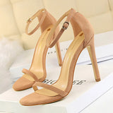 Shoes Super High Heels Suede Women Heels Open Toe Woman Pumps Sexy Party Shoes Stiletto Heels Summer Women Sandals