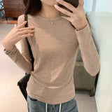 New Slim T-Shirt With Long Sleeves And A Round Collar Shirt In Autumn And