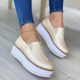 Zingj Shoes 2024 Spring And Autumn New Style Low-Top Thick Soles Heightened Casual Women's Shoes Muffins One Foot On Lazy