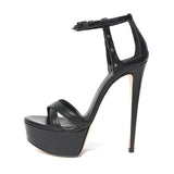 Lady Large-Size Waterproof Table Rivets Ultra-High Heel Sandals