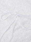Embroidered Bow Lace Stitching Tank Top- Outfit