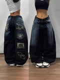 Black Wide-Legged Jeans 2024 New Spring And Autumn Style Middle Waist Style Sagging