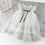 Beading Girl Dress 2021 White Backless Girls Teenage Princess Dress Irregular Tutu 2-6 Years Pink Children Dresses