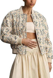 2024 Daisy Dyeing Pocket Zip Short Flying Jacket Cotton Suit Female WQK0501-Outfit