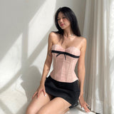 Breast-Wiping, Bow Tie, Waist Vest, Ins Summer Style, Hot Girl Pink