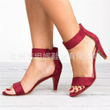Summer Popular Style Women's Sandals Large Size Women's Shoes Leopard Pattern Thin Heel Women's Sandals Direct