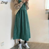 Dress Women Solid Preppy Elegant Female Girls Loose Square Collar Lovely College Empire Holiday Popular Fall