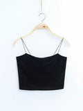 Spaghetti Straps Tank Top Velvet Short Crop Top 7 Colors Sexy Boob Tube Top Bustier Brief Vest T-shirts