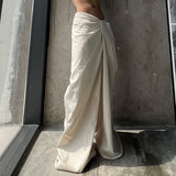 Zingj Style Personality Irregular Kink Waist Head Casual Pants Female Low Waist Solid Color Loose Wide