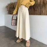 Zingj Actual Shot Shows The Thin Half Skirt, The New High Waist Knitted A Skirt In Autumn And Winter, The Big Pendulum Skirt, The Long Skirt With Large Pleated