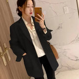 Zingj Jacket Female 2024 Spring And Autumn Net Red New Autumn Dress Korean Version Loose Suit Brown Blazer Jacket