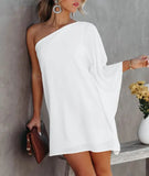 Zingj / Summer 2023 New Hot Style Positioning Print Gradient One-Shoulder Casual