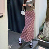 Vintage Plaid Print Maxi SkirtOutfit