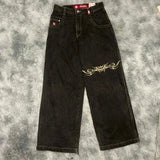 Zingj Year's Hot Classic Retro Y2K Loose Letter Jeans High Street Leisure Punk Style Is Wide. 211-1-Outfit