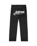 Jeans Badfriend Letter Printed Pants Hip-Hop Baggy Jeans Original Old-Fashioned Punk Street