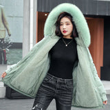 Medium And Long Style To Overcome The Female 2024 Winter New Korean Version Of The Thick Loose Warm Padded Clothes Large Size Women's Cotton Clothes-Outfit