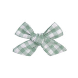 Flower Cotton Hair Bows With Clip For Baby Girls Plaid Boutique Hair Clips Hairgrip Barrettes Headwear Hair