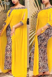 Spring Autumn Fashion Loose Leopard Women Maxi Long Split Gown Leisure Outdoor Patchwork Strapless Sexy African