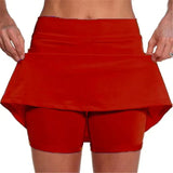 Solid Color Medium Waist Skirt, Exercise Yoga, Three-Point Shorts, Skirt
