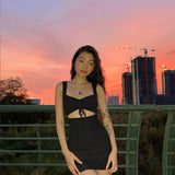 Women Spaghetti Strap Dress Spring Summer Hollow Out Sleeveless Slim Dresses 2023 New Lady Casual Mini Dress