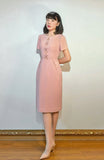 Design Elegant Vintage Dresses for Women Petal Sleeves O-neck Kawaii Bow Sweet Ladies Summer Retro Evening