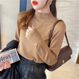Zingj Milk Sweater Women Wear Semi-High Collar Knitted Bottomed Sweater In Autumn And Winter, A New 2023 Soft Top