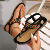 Women's Summer New Women's Shoes Summer Bohemian Flat-Soled Sandals Women's Beaded Beach