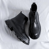 Zingj Style Retro High Bang Korean Version Go Versatile Thick Top Taller Chelsea Boots