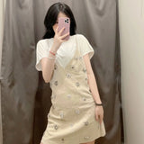 New Spring Style Is Small, Fresh, Bare Back And Thin V Neckline Diamond Halter Dress For Women
