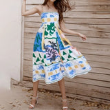 2025 Women's New Temperament Elegant High-Waist Print Slings Casual Fashion